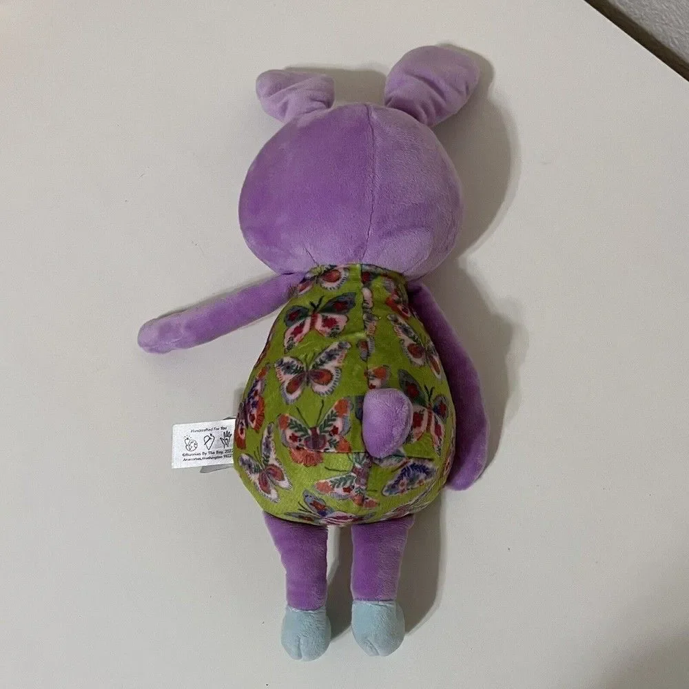 Bunnies By The Bay Bunny Rabbit Purple Green Plush Stuffed Animal Butterflies